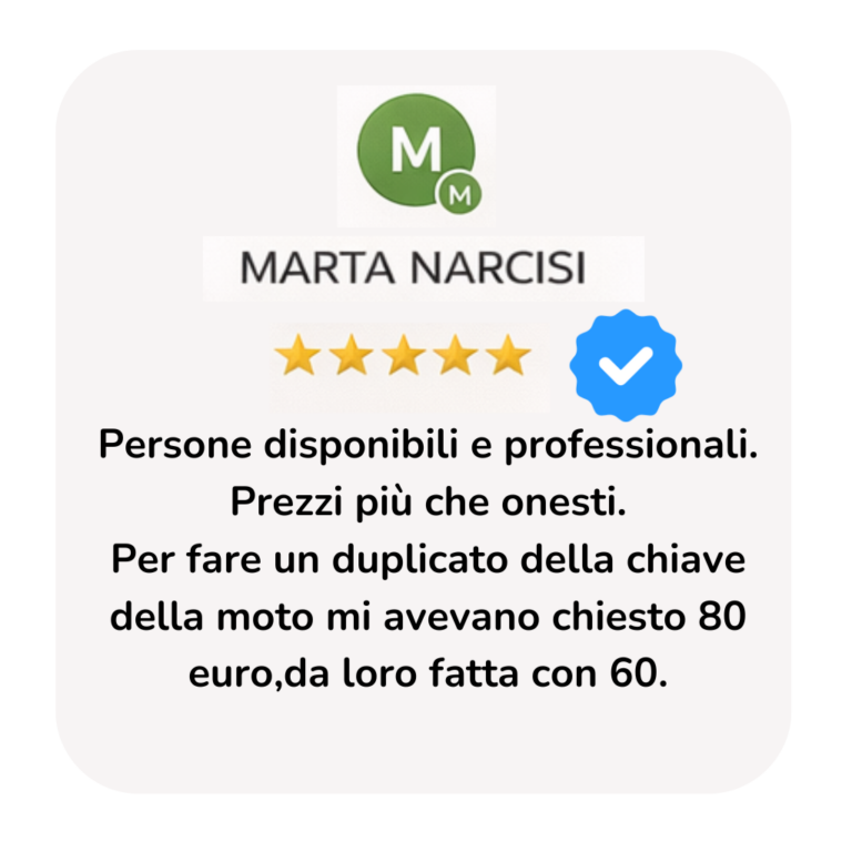 Esperienza eccezionale e personale competente. Hanno risolto ogni tipo di chiave, anche le più complesse! (11)