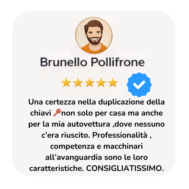 Esperienza eccezionale e personale competente. Hanno risolto ogni tipo di chiave, anche le più complesse! (6)